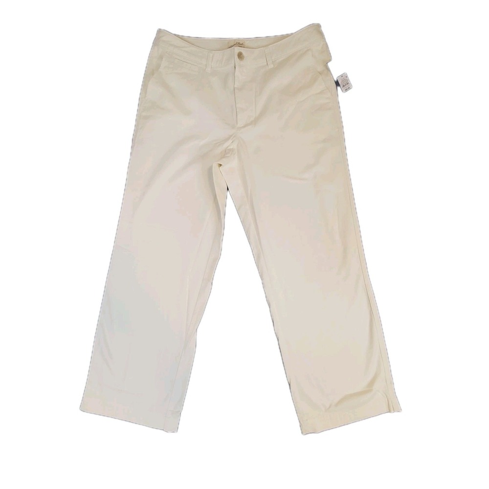 Women's Mid-Rise Straight Leg Relaxed Chino Pants Universal Thread Cream Sz. 14